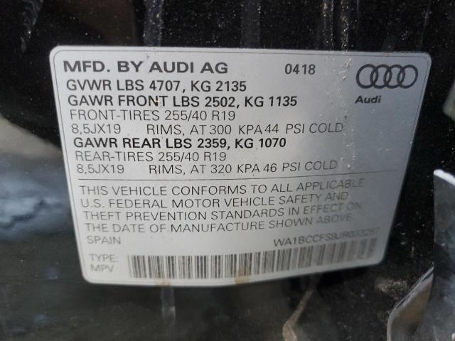 WA1BCCFS9JR033287 Audi 2018