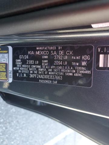 3KPF24ADXRE837663 KIA mpi nu