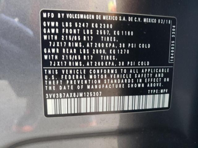 3VV3B7AX8JM125307 Volkswagen TIGUAN SE