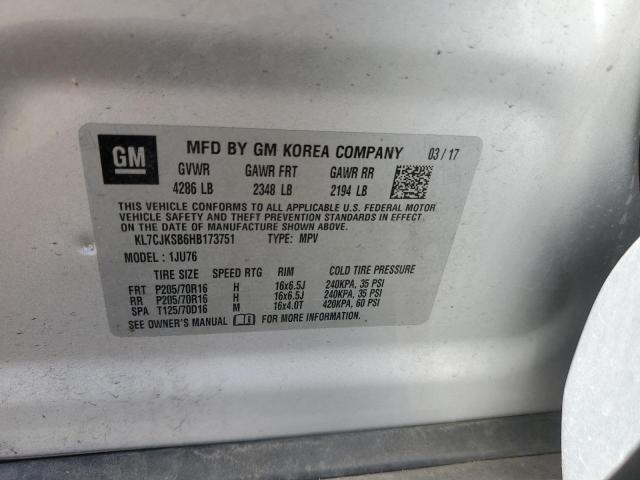 KL7CJKSB6HB173751 Chevrolet TRAX LS