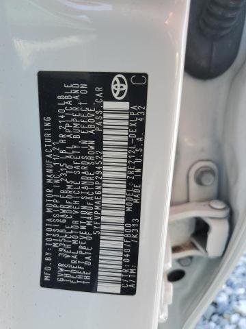 5YFVPMAE6NP294522 Toyota COROLLA LE