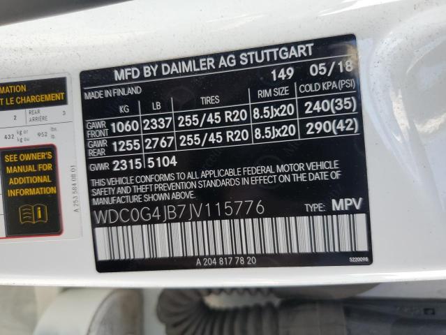 WDC0G4JB7JV115776 Mercedes-Benz m274