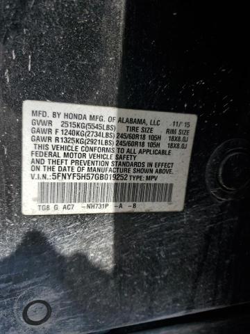 5FNYF5H57GB019252 Honda j35y6