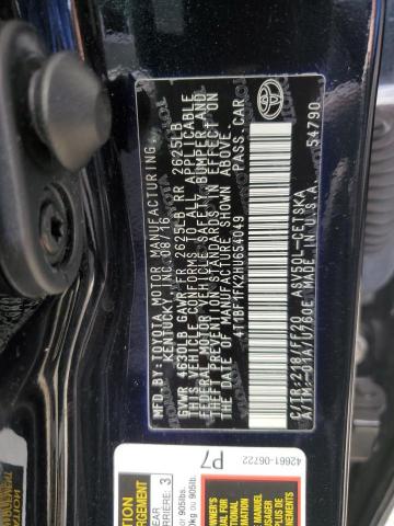 4T1BF1FK2HU654049 Toyota 2ar-fe