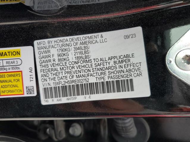 19XFL2H59RE002752 Honda Civic Lx
