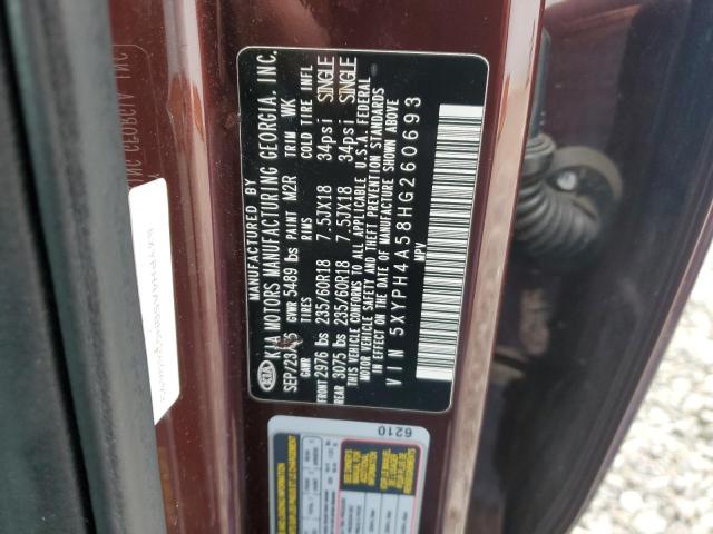 5XYPH4A58HG260693 KIA Sorento