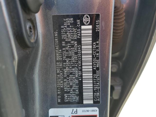 4T1BF1FK8EU360845 Toyota 2ar-fe