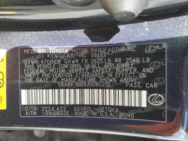 58ABK1GG3JU080212 Lexus 2gr-fe