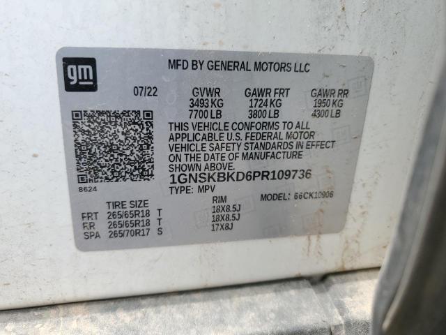 1GNSKBKD6PR109736 Chevrolet SUBURBAN K