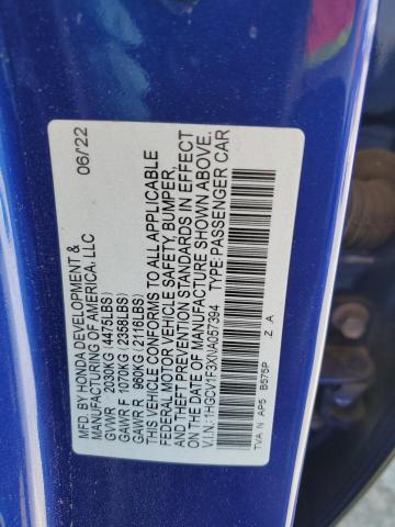 1HGCV1F3XNA057394 Honda l15be