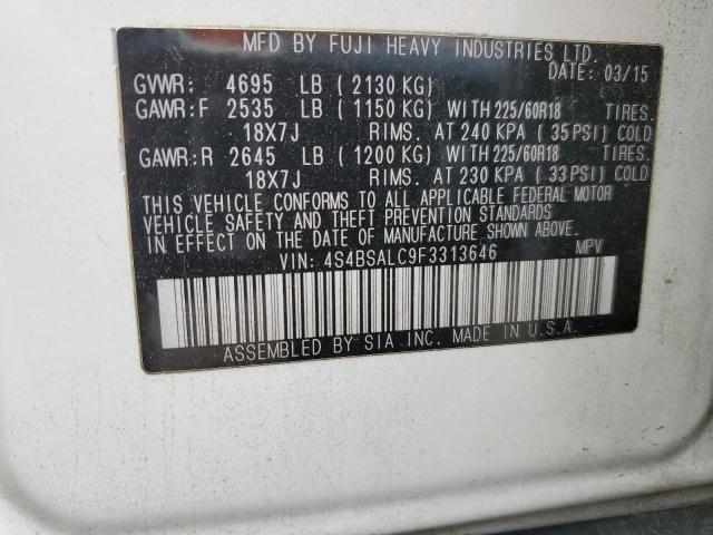 4S4BSALC9F3313646 Subaru 2.5l u5