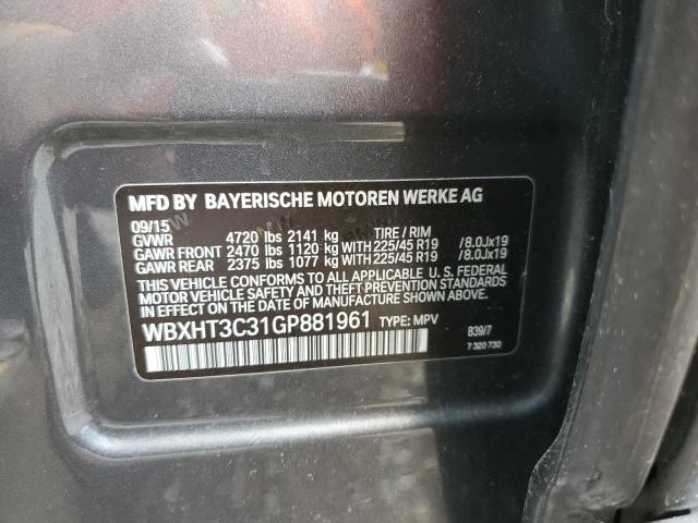 WBXHT3C31GP881961 BMW X1 XDRIVE2