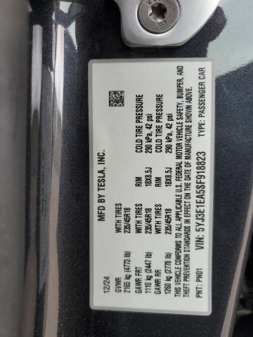 5YJ3E1EA5SF918823 Tesla 2025