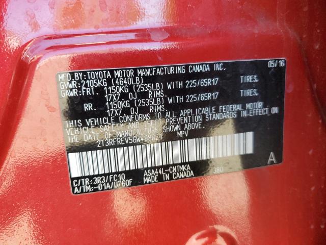 2T3RFREV5GW488821 Toyota 2ar-fe