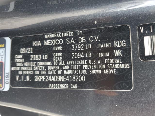3KPF24AD9NE418200 KIA mpi nu