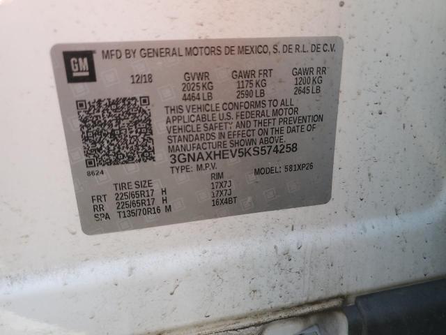 3GNAXHEV5KS574258 Chevrolet lyx - direct injection, vvt, fgt, turbo, alum, gen1