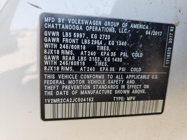 1V2MR2CA2JC504152 Volkswagen 2018