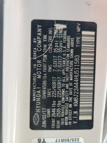 KM8J23A44HU511583 Hyundai TUCSON SE