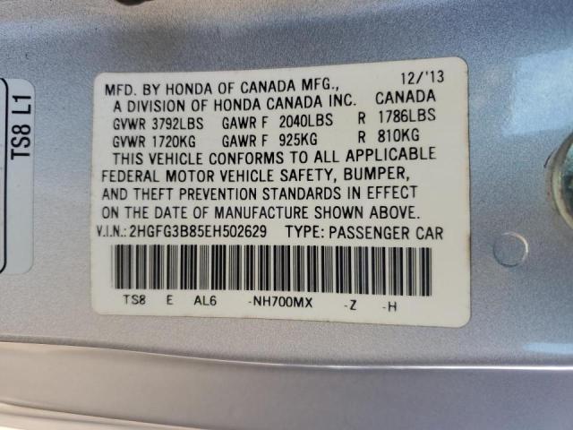 2HGFG3B85EH502629 Honda r18z1