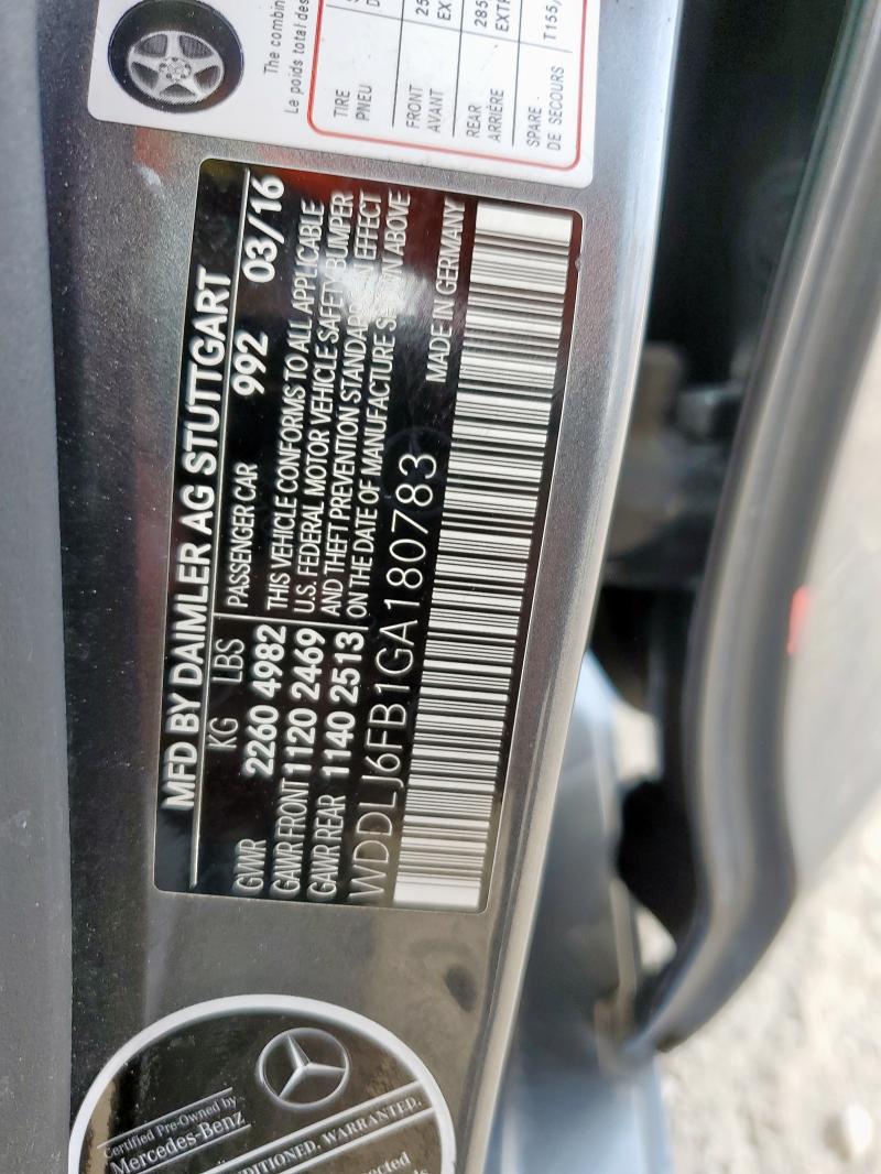 WDDLJ6FB1GA180783 Mercedes-Benz Cls 400