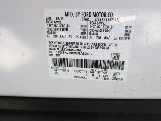 1FM5K7B82GGA62492 Ford Explorer