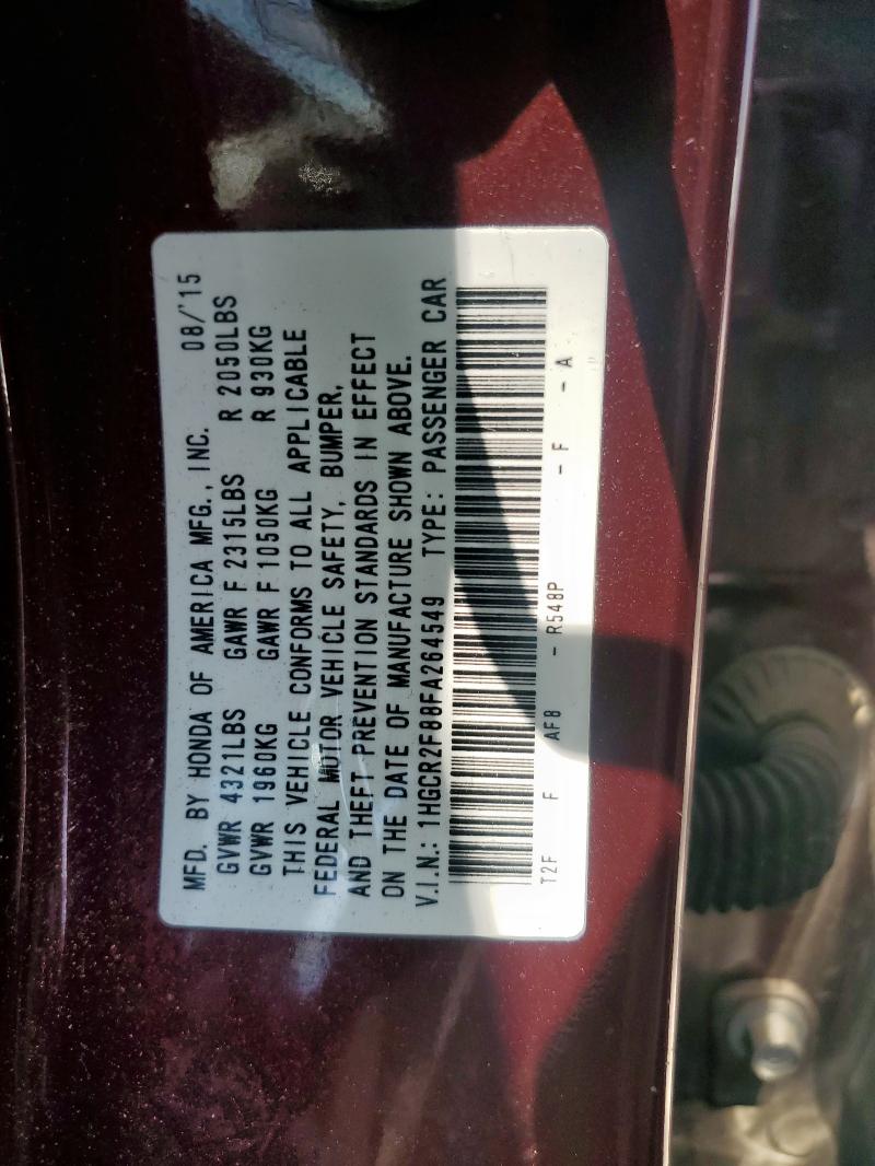 1HGCR2F88FA264549 Honda ACCORD EXL