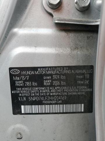 5NPD74LF2HH204169 Hyundai 2017