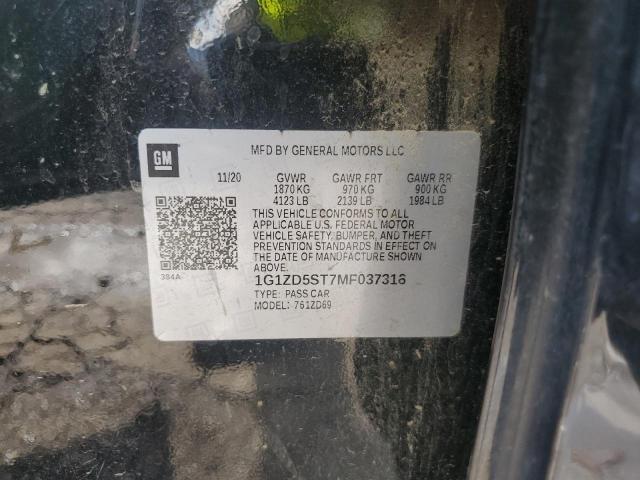 1G1ZD5ST7MF037316 Chevrolet MALIBU LT