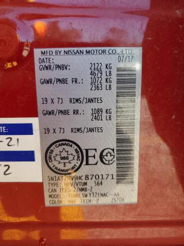 5N1AT2MV9HC870171 Nissan 2017