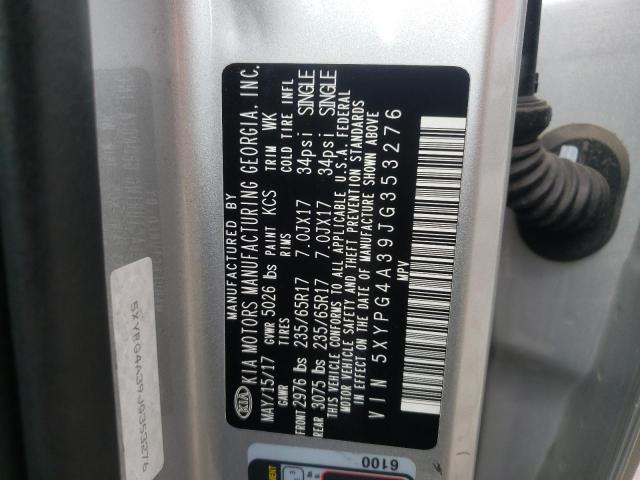5XYPG4A39JG353276 KIA SORENTO LX