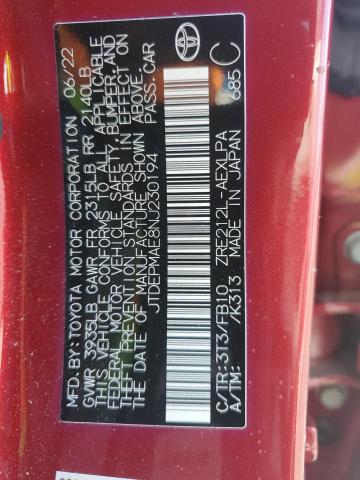 JTDEPMAE8NJ230194 Toyota COROLLA LE