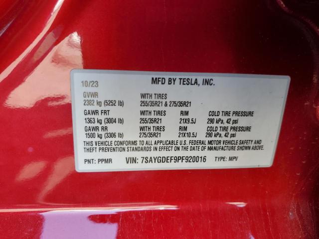 7SAYGDEF9PF920016 Tesla Model Y