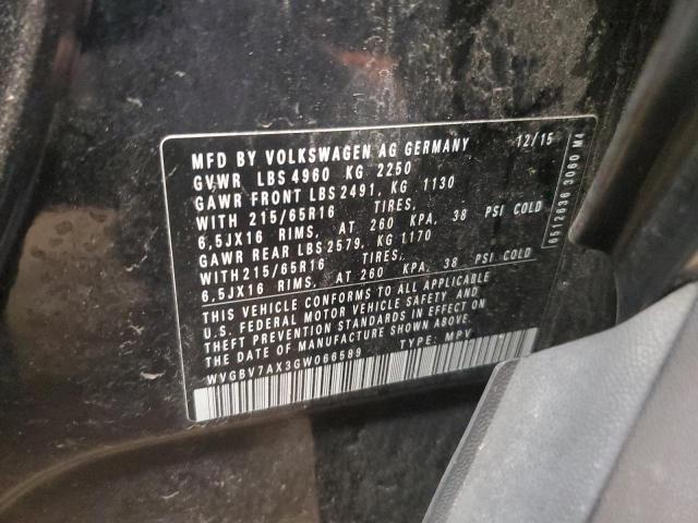 WVGBV7AX3GW066589 Volkswagen TIGUAN S
