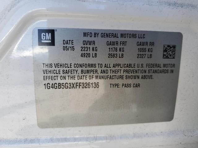 1G4GB5G3XFF326136 Buick Lacrosse