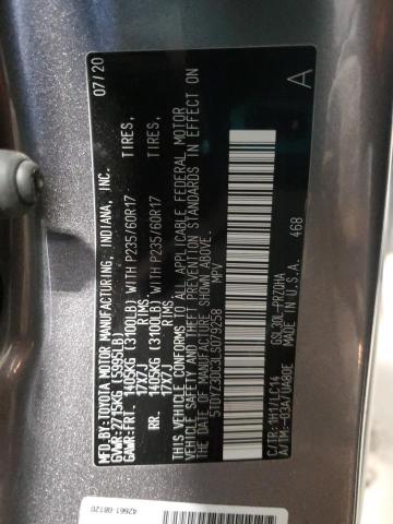 5TDYZ3DC3LS079258 Toyota SIENNA XLE
