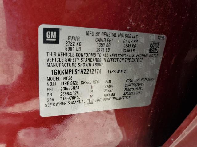 1GKKNPLS1HZ212174 GMC ACADIA DEN
