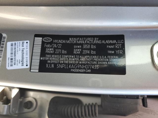 5NPLL4AG9NH077435 Hyundai Elantra