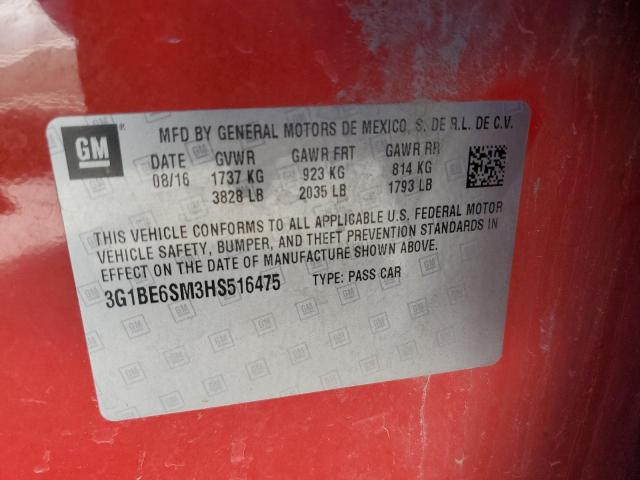 3G1BE6SM3HS516475 Chevrolet le2 -di: direct injection, vvt: variable valve timing, gen, alum