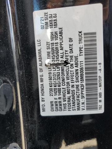 5FPYK3F18MB006111 Honda j35y6