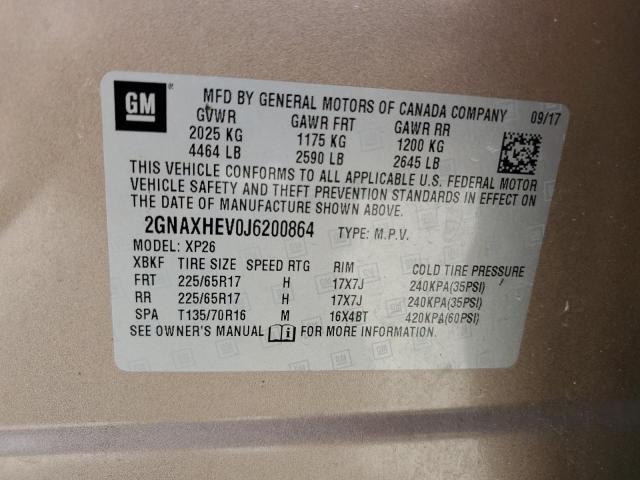 2GNAXHEV0J6200864 Chevrolet lyx - direct injection, vvt, fgt, turbo, alum, gen1
