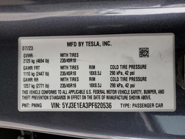 5YJ3E1EA3PF620536 Tesla 2023