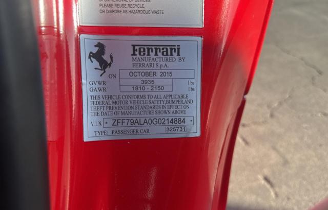 ZFF79ALA0G0214884 Ferrari 488 GTB