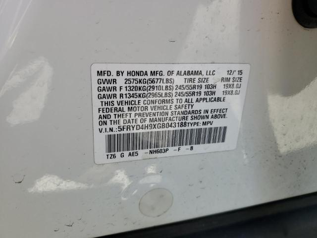5FRYD4H9XGB043188 Acura j35y5