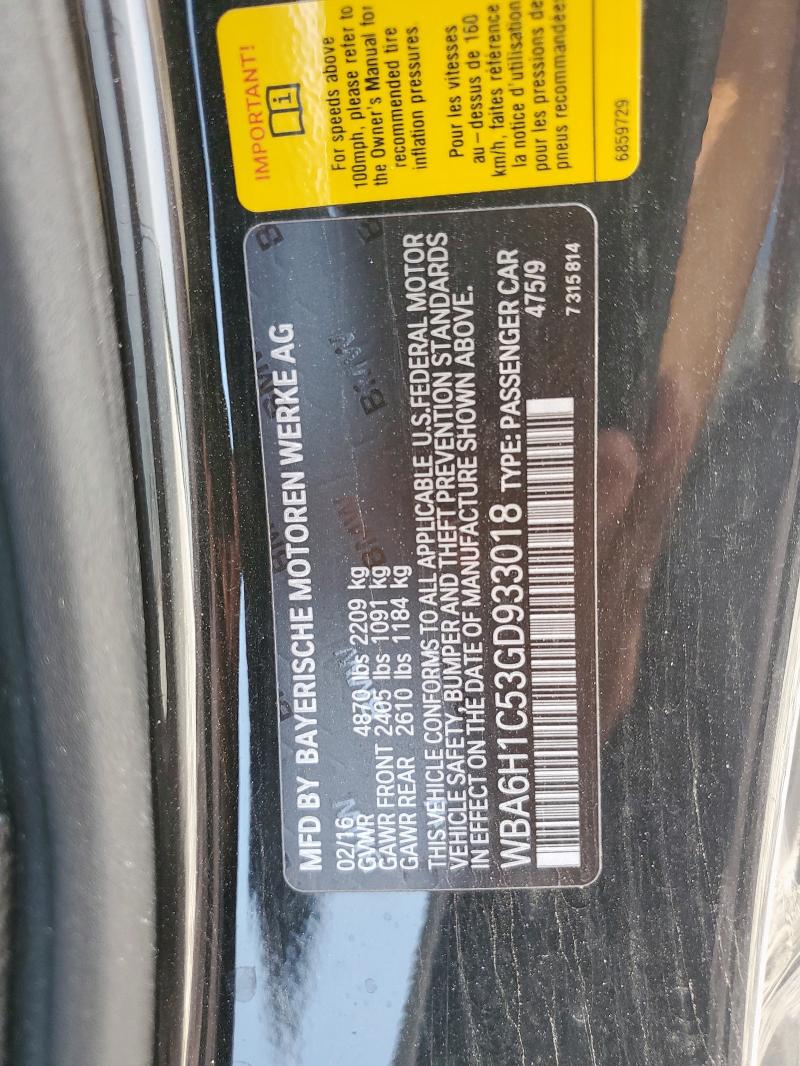 WBA6H1C53GD933018 BMW 2016