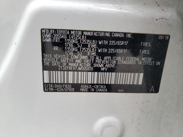 2T3ZFREV7JW505920 Toyota 2ar-fe