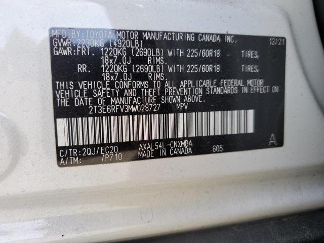 2T3E6RFV3MW028727 Toyota RAV4 XSE