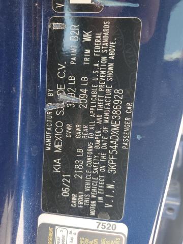 3KPF54ADXME386928 KIA FORTE EX