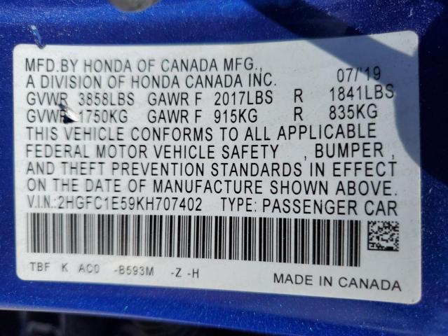 2HGFC1E59KH707402 Honda l15b7
