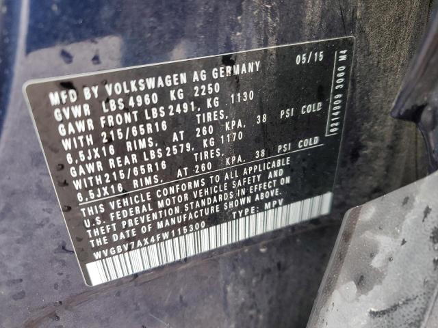 WVGBV7AX4FW115300 Volkswagen TIGUAN S
