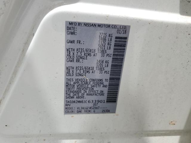 5N1DR2MN6JC633901 Nissan Pathfinder